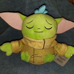 Disney Parks Star Wars Grogu Baby Yoda Mystery Plush meditating with butterfly